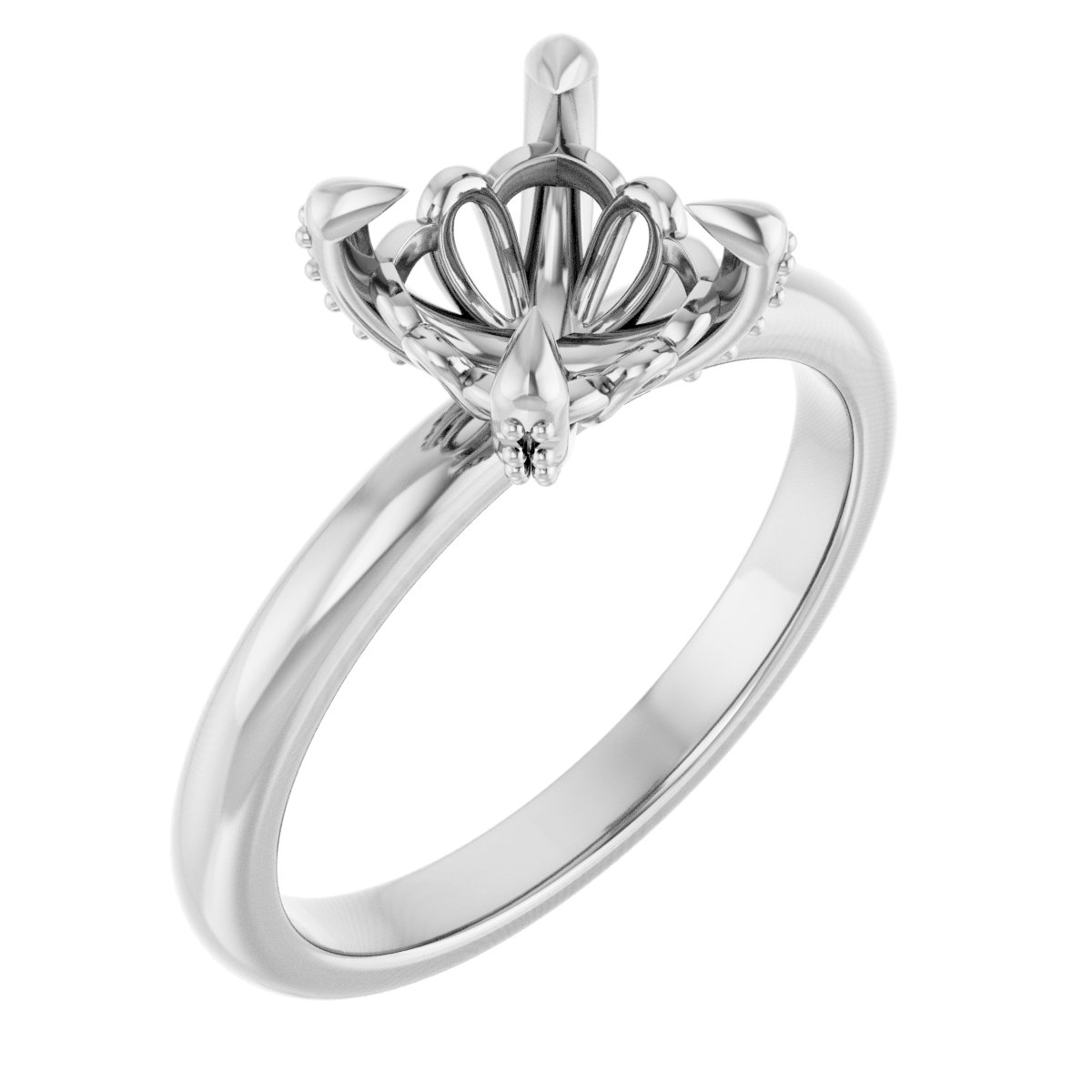 Claw-Prong Accented Engagement Ring