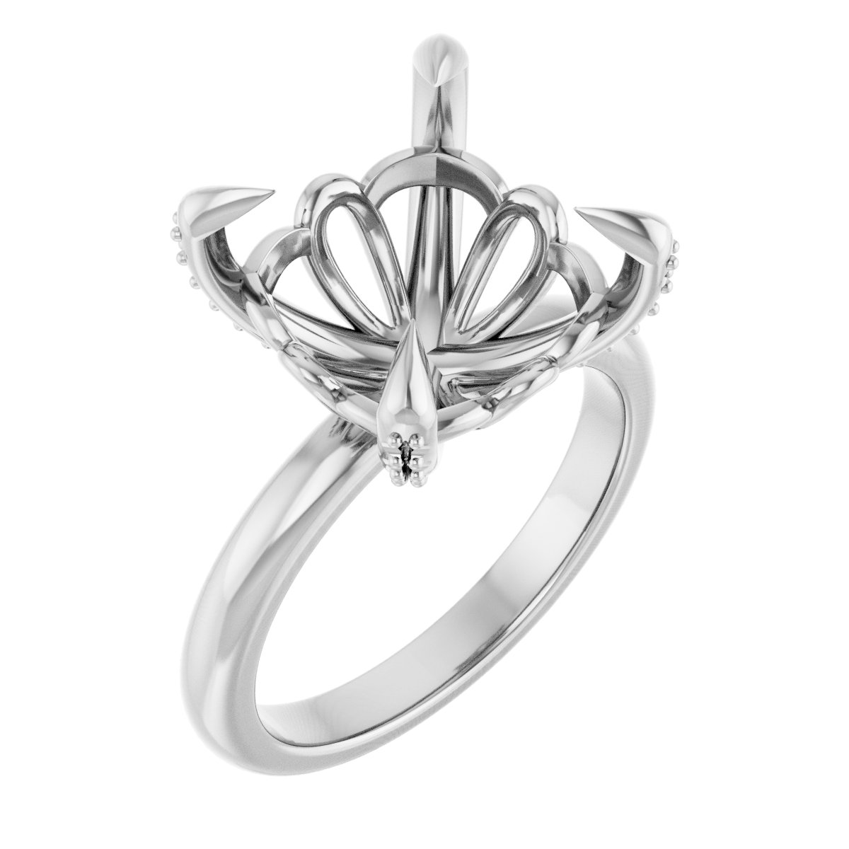 Claw-Prong Accented Engagement Ring