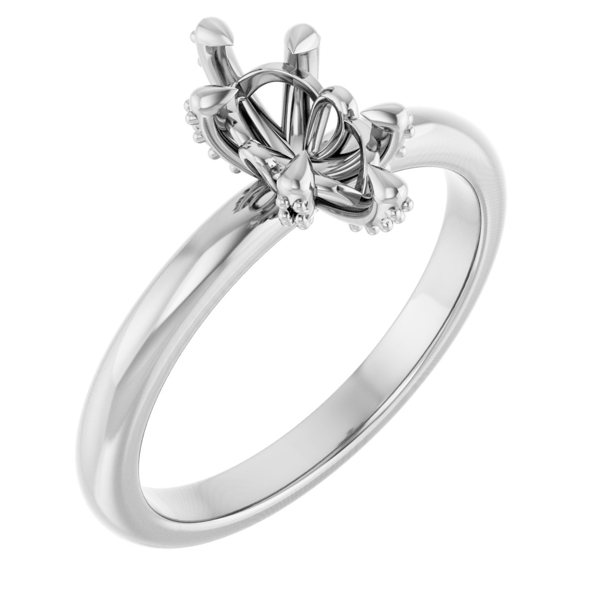 Claw-Prong Accented Engagement Ring