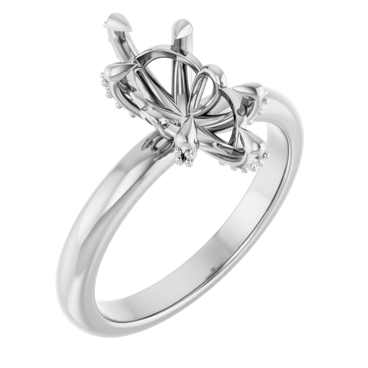 Claw-Prong Accented Engagement Ring
