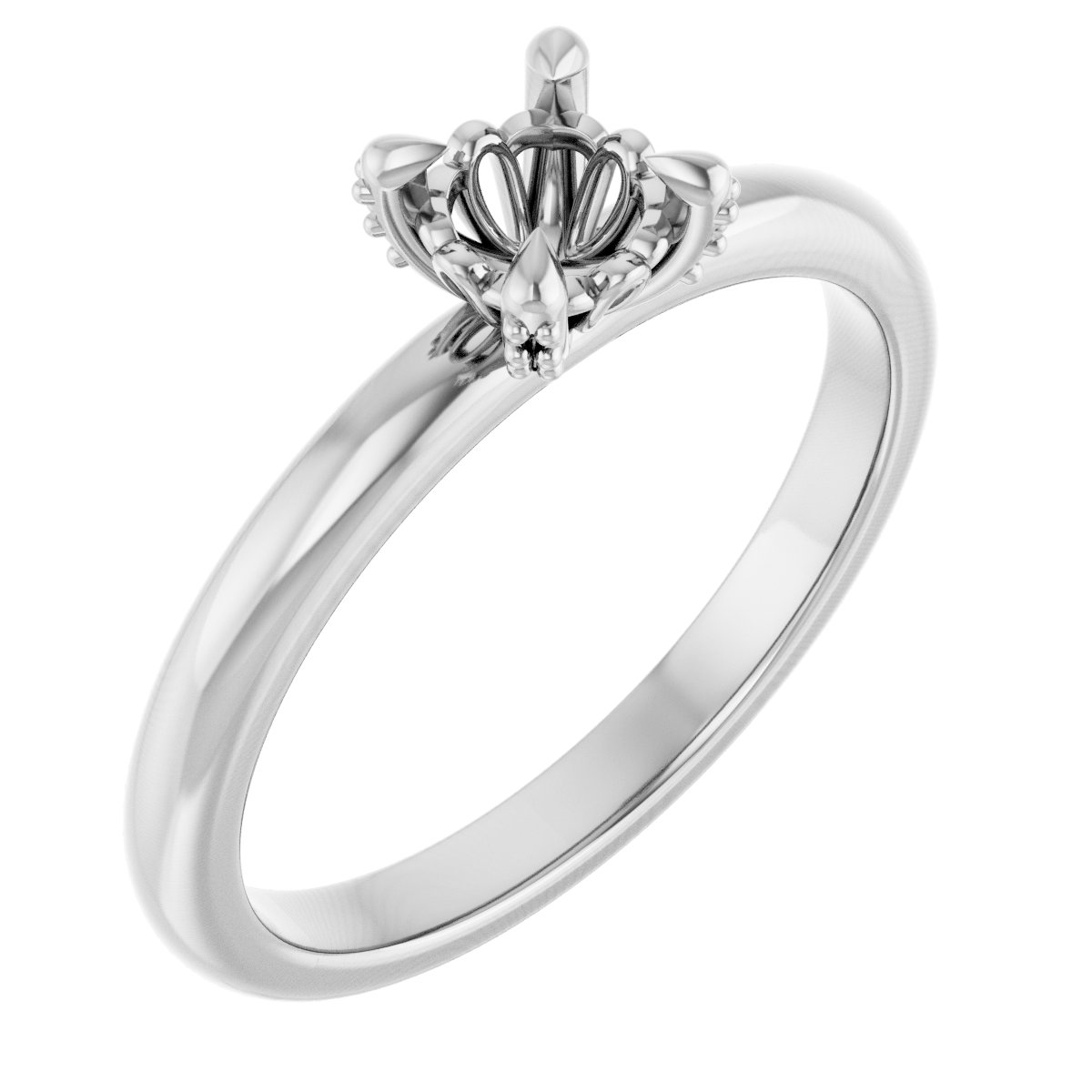 Claw-Prong Accented Engagement Ring