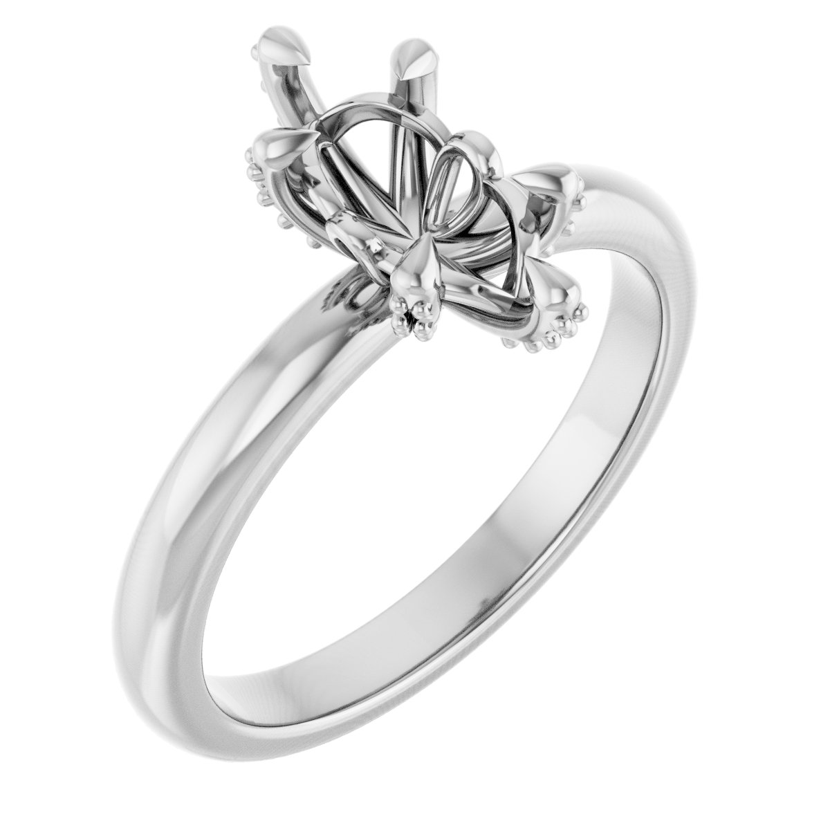 Claw-Prong Accented Engagement Ring