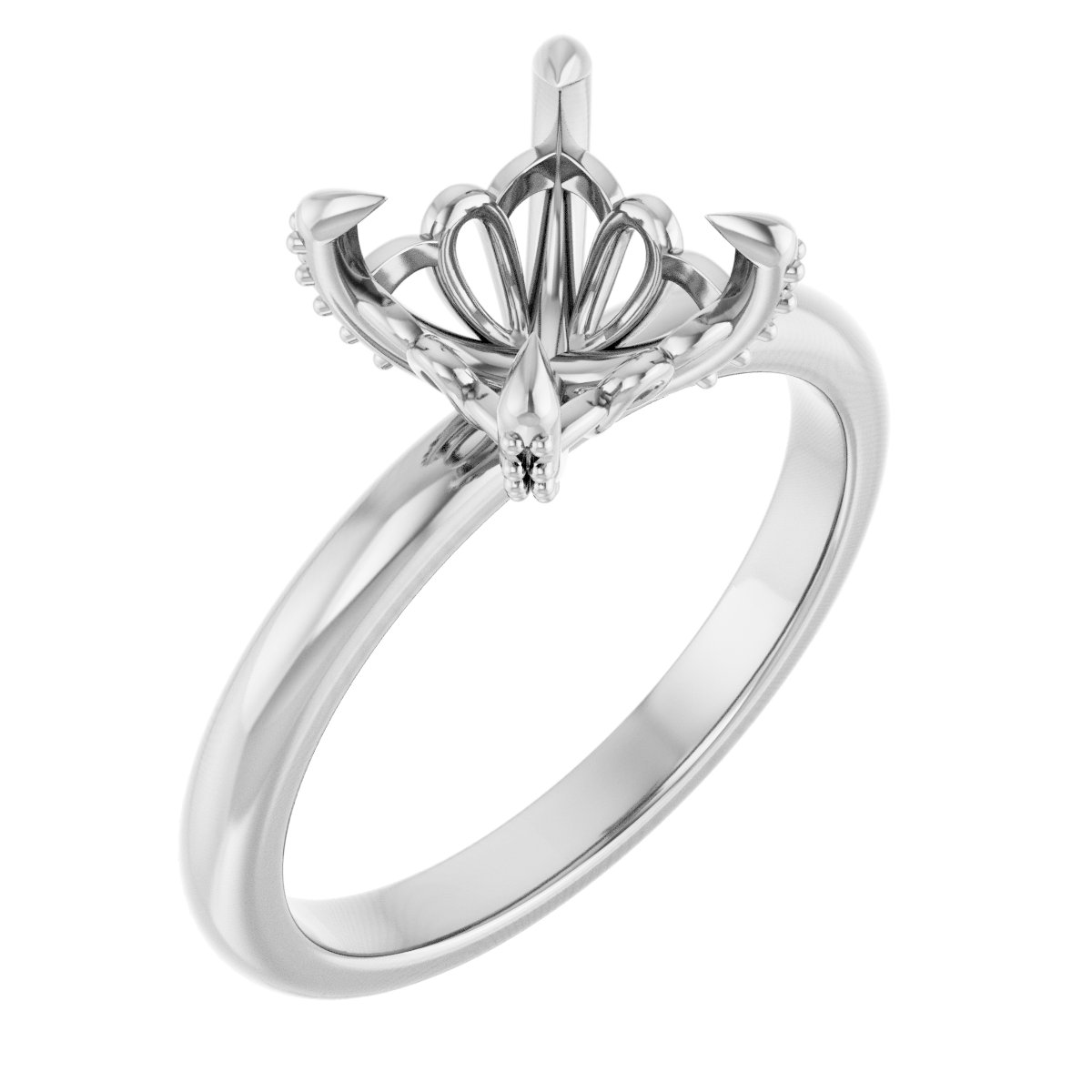 Claw-Prong Accented Engagement Ring