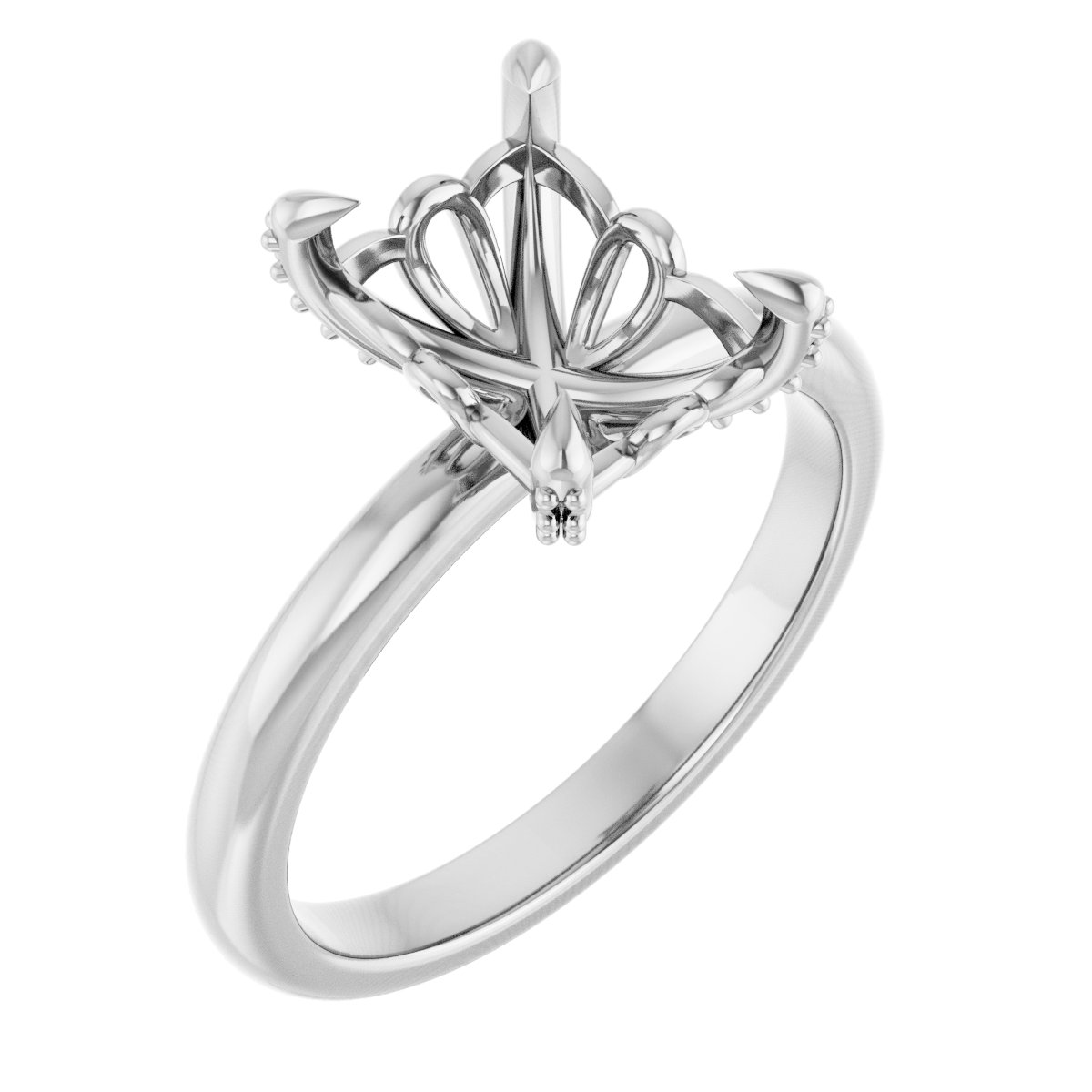 Claw-Prong Accented Engagement Ring