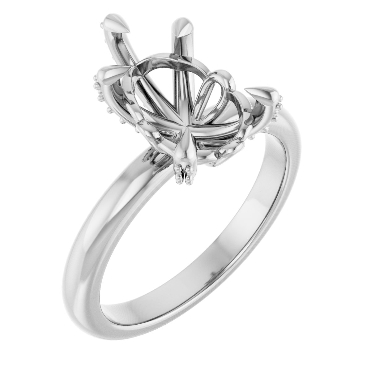 Claw-Prong Accented Engagement Ring