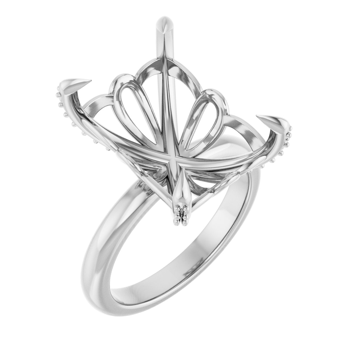 Claw-Prong Accented Engagement Ring