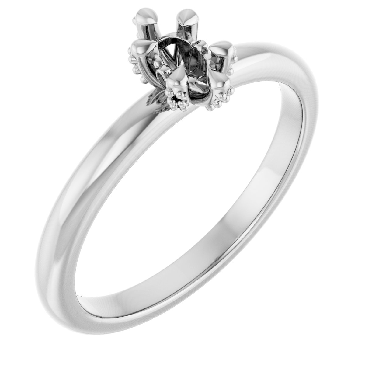 Claw-Prong Accented Engagement Ring
