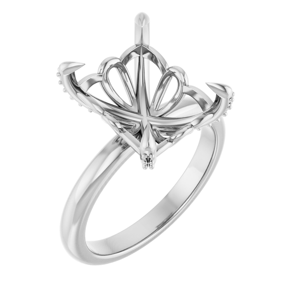Claw-Prong Accented Engagement Ring