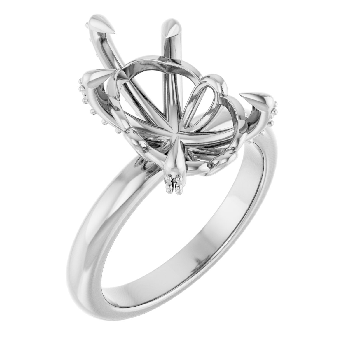 Claw-Prong Accented Engagement Ring