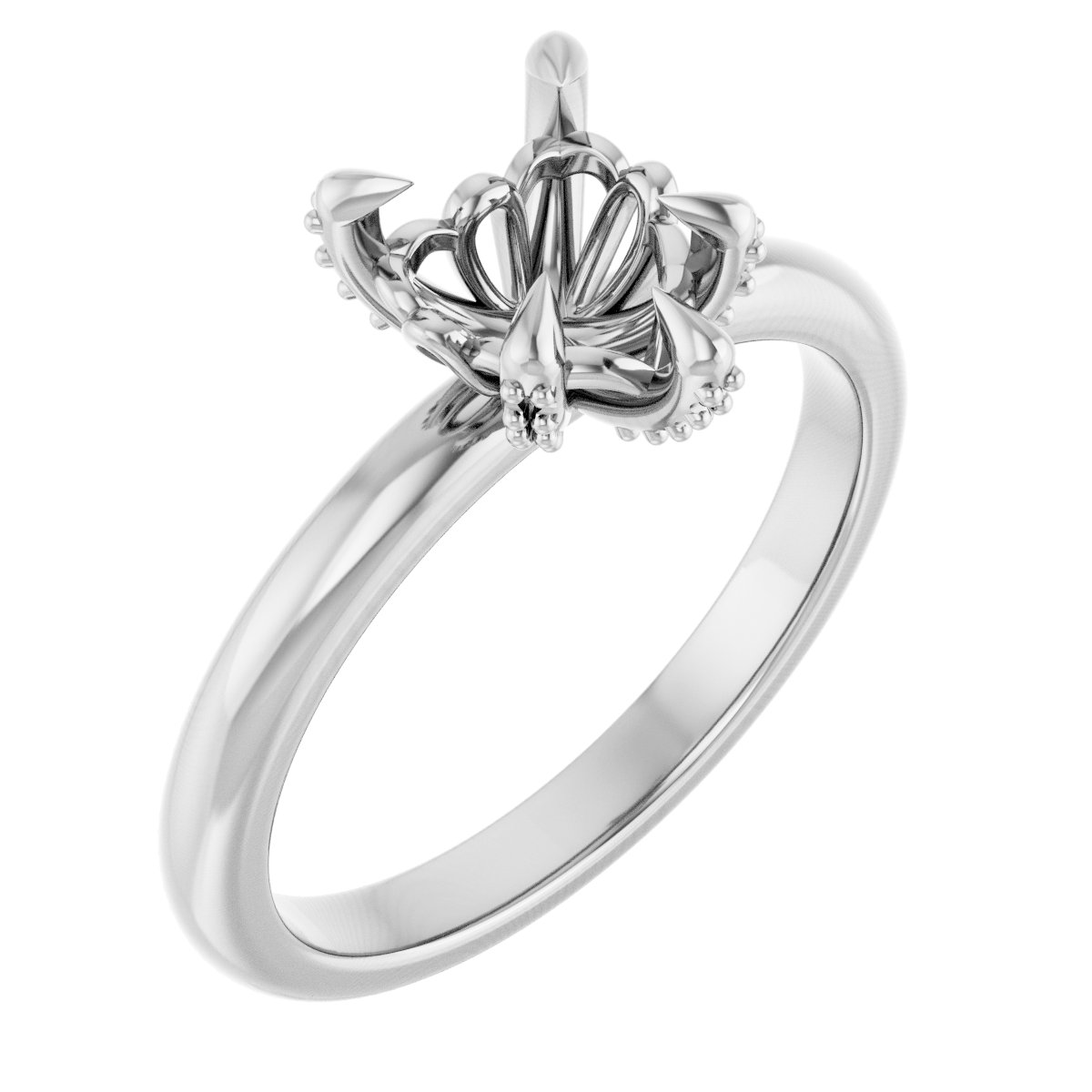Claw-Prong Accented Engagement Ring