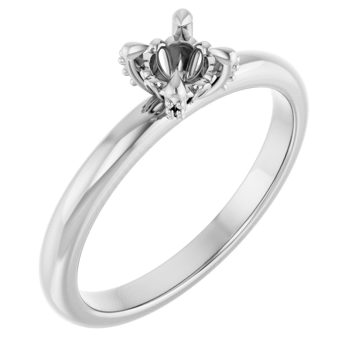 Claw-Prong Accented Engagement Ring