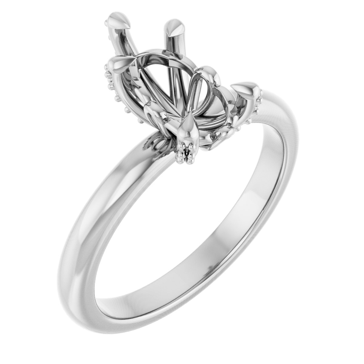 Claw-Prong Accented Engagement Ring