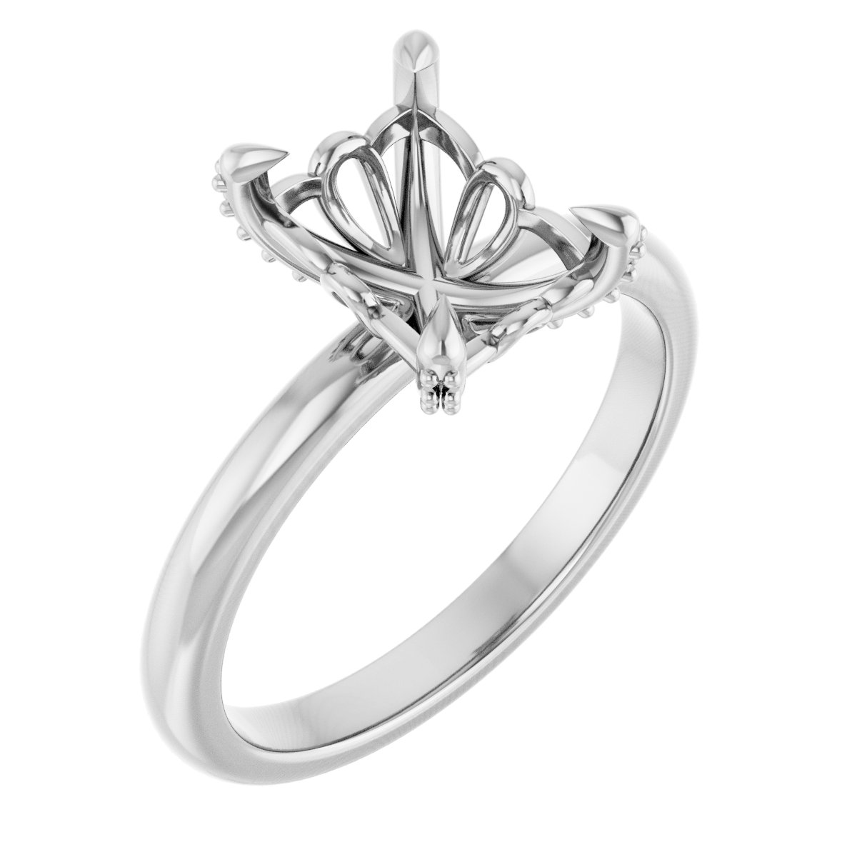 Claw-Prong Accented Engagement Ring