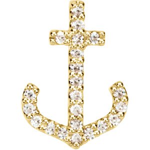 Petite Anchor Diamond Anchor Pendant or Trim
