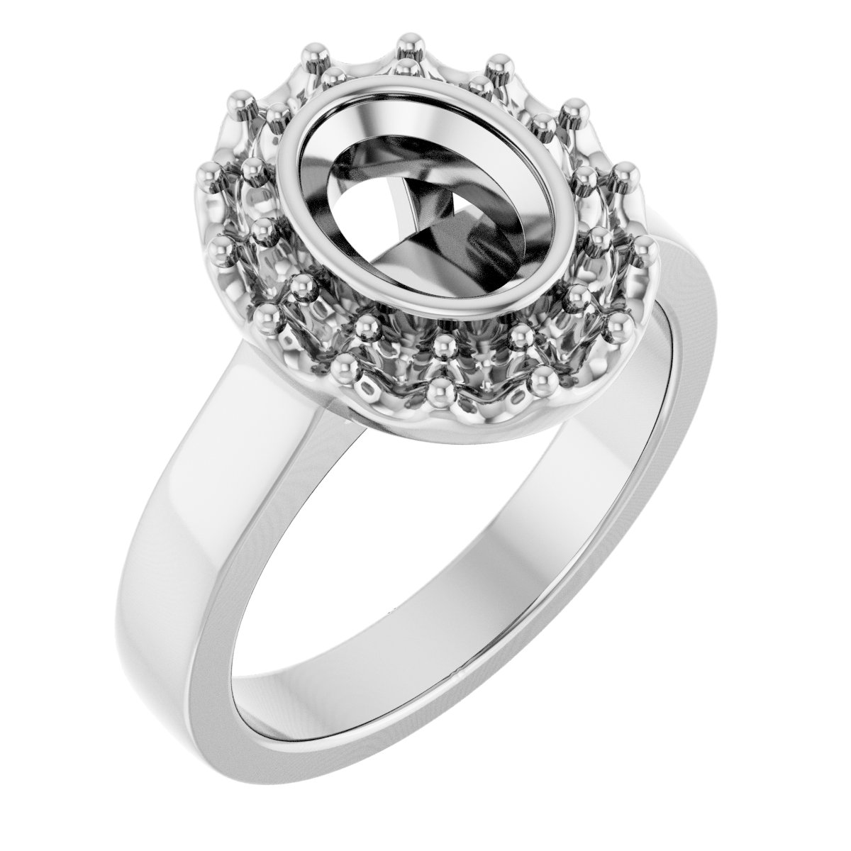 Bezel-Set Halo-Style Engagement Ring