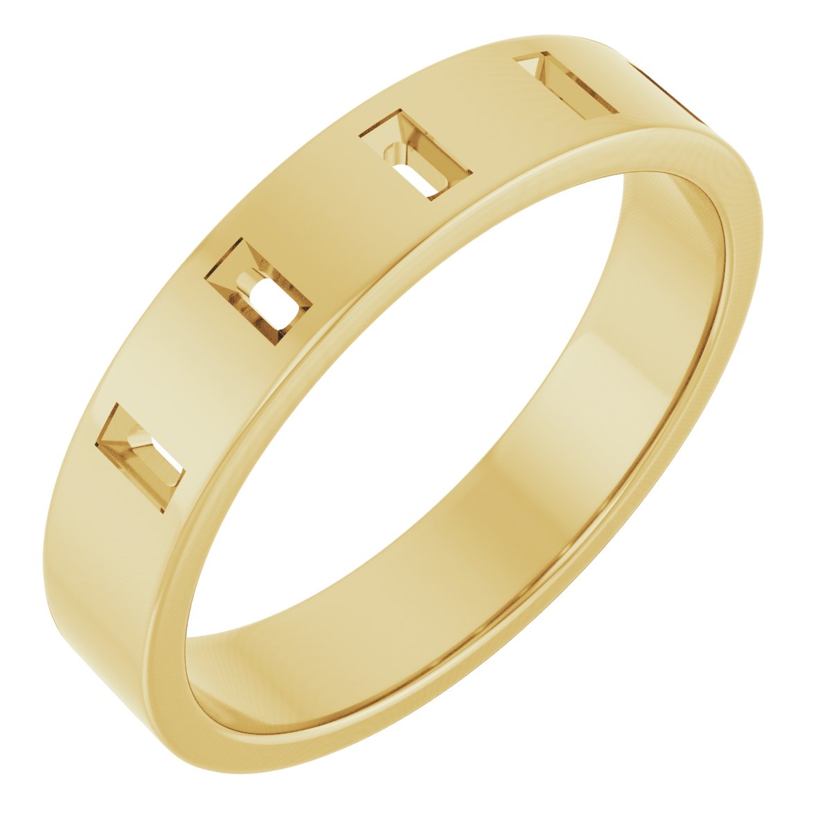 14k Yellow Gold 2.5x1.25 Mm Straight Baguette Anniversary Band Mounting