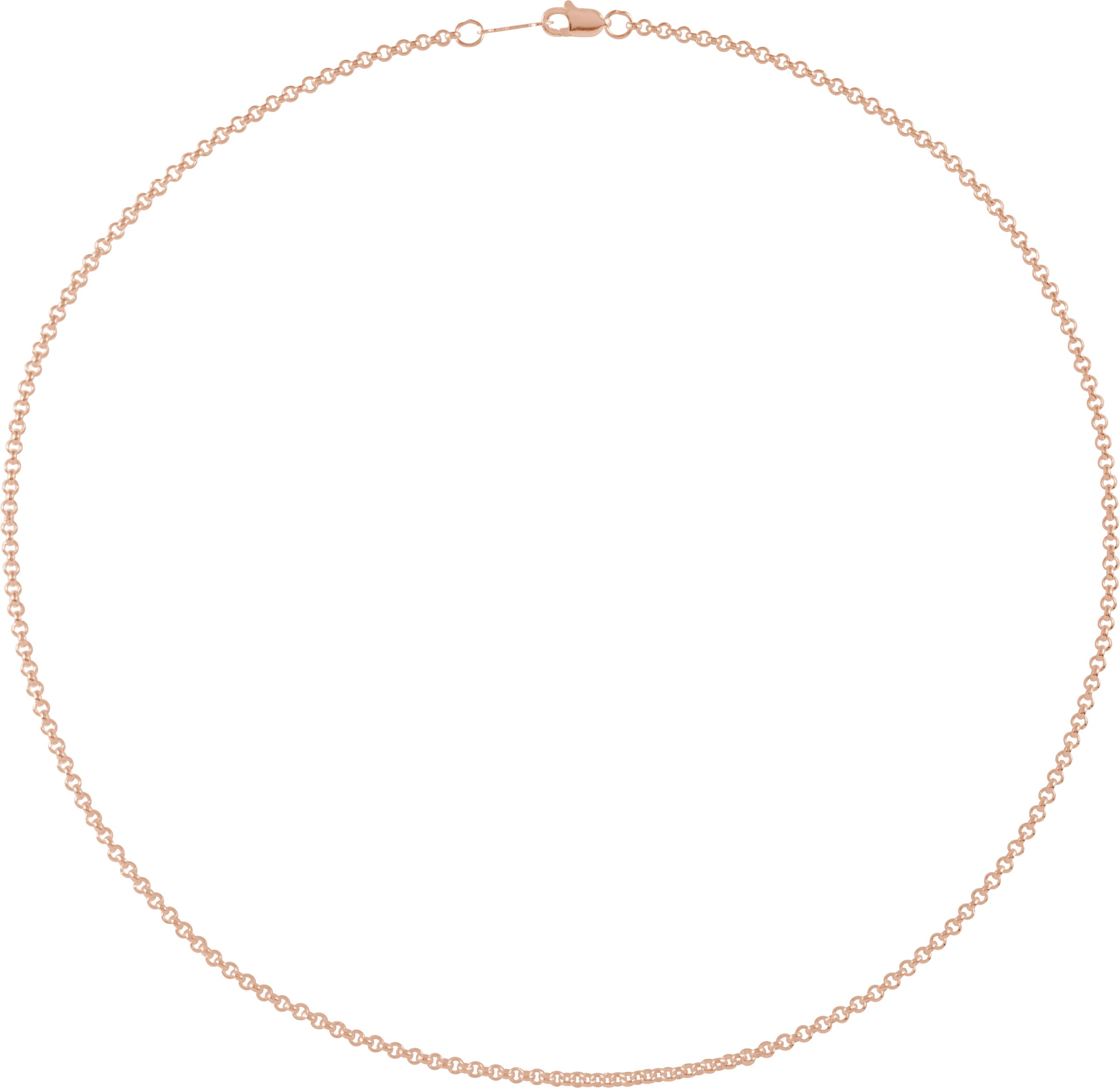 14K Rose Gold 2 mm Rolo 16 Chain