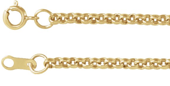 14K Yellow 2 mm Rolo 18" Chain