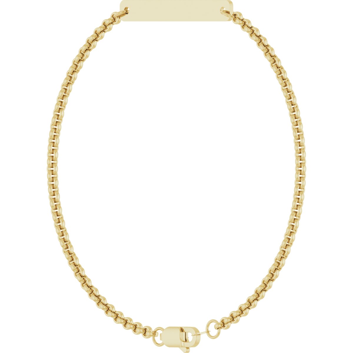 14K Yellow Gold Engravable Link 7 Bracelet