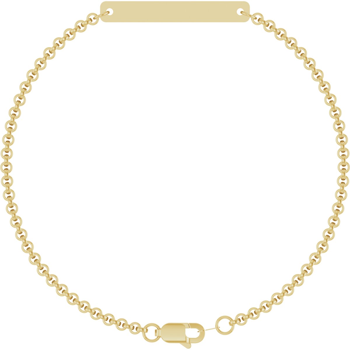 14K Yellow Gold Engravable Link 7 Bracelet