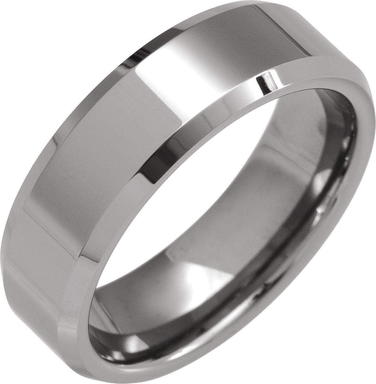 Tungsten Beveled Edge Band