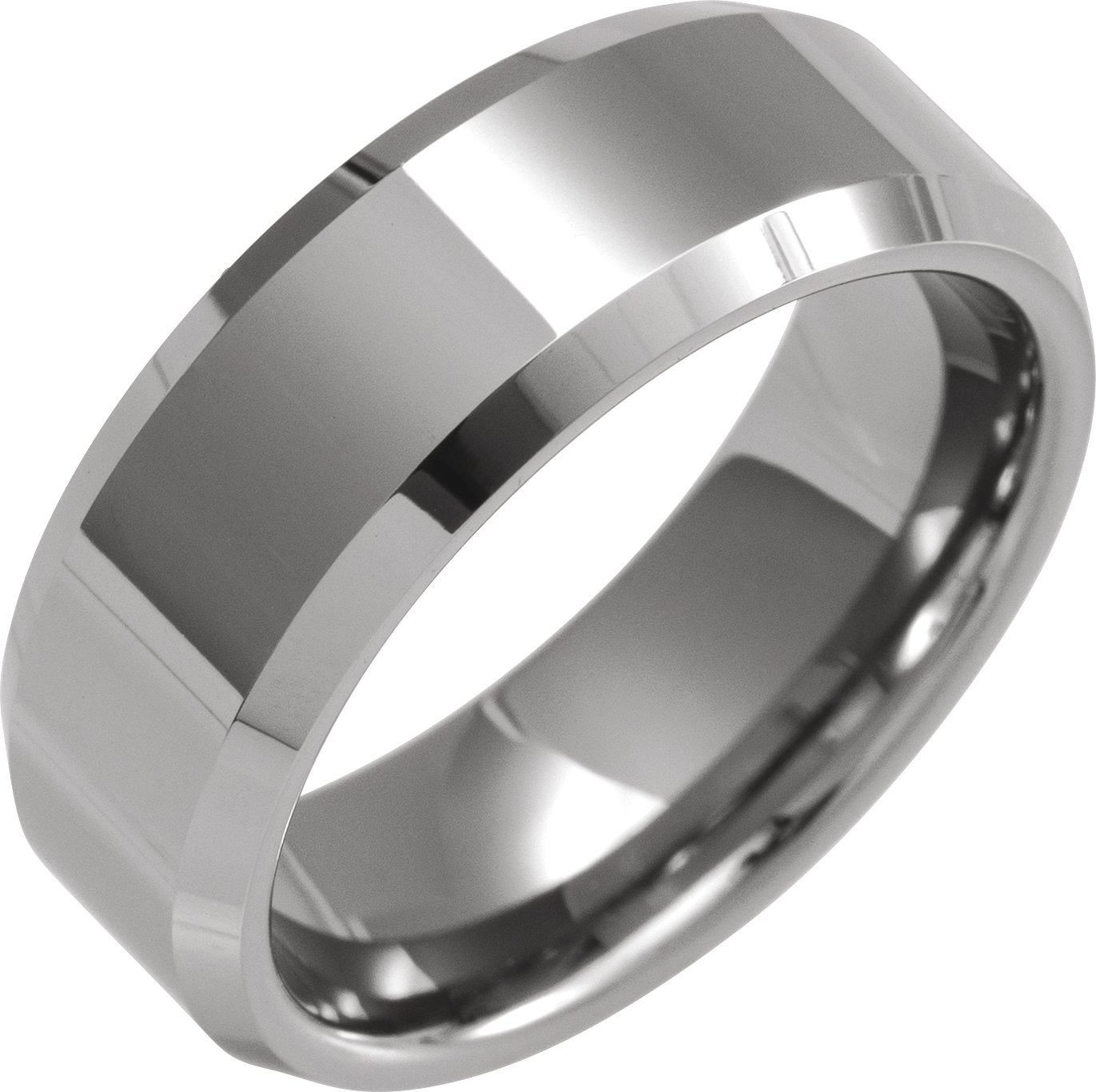 Tungsten Beveled Edge Band