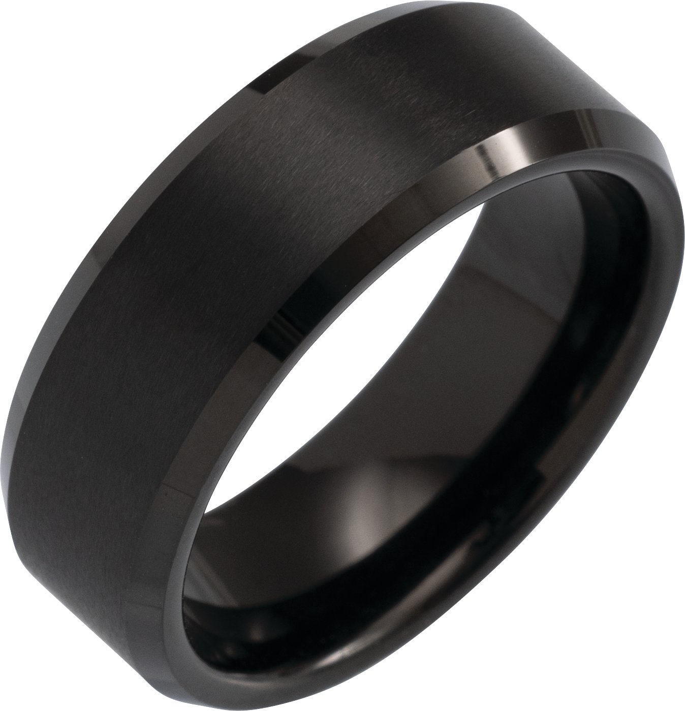 Beveled-Edge Inlay Band with Satin Finish