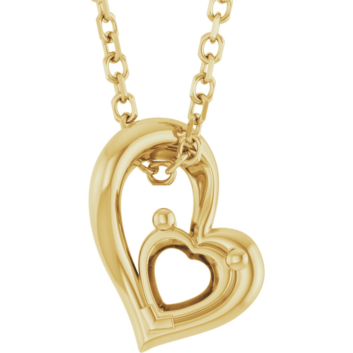 Solitaire Heart Necklace or Pendant