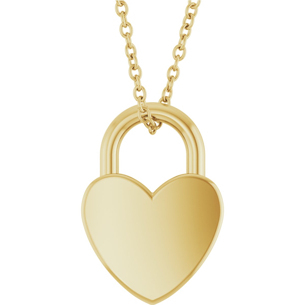 Engravable Heart Lock Necklace or Pendant