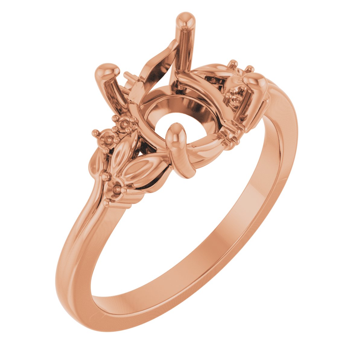 Accented Floral Engagement Ring or Band