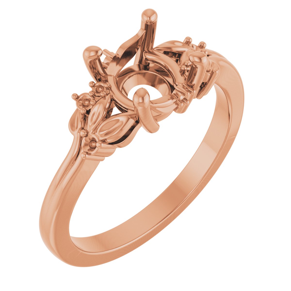Accented Floral Engagement Ring or Band