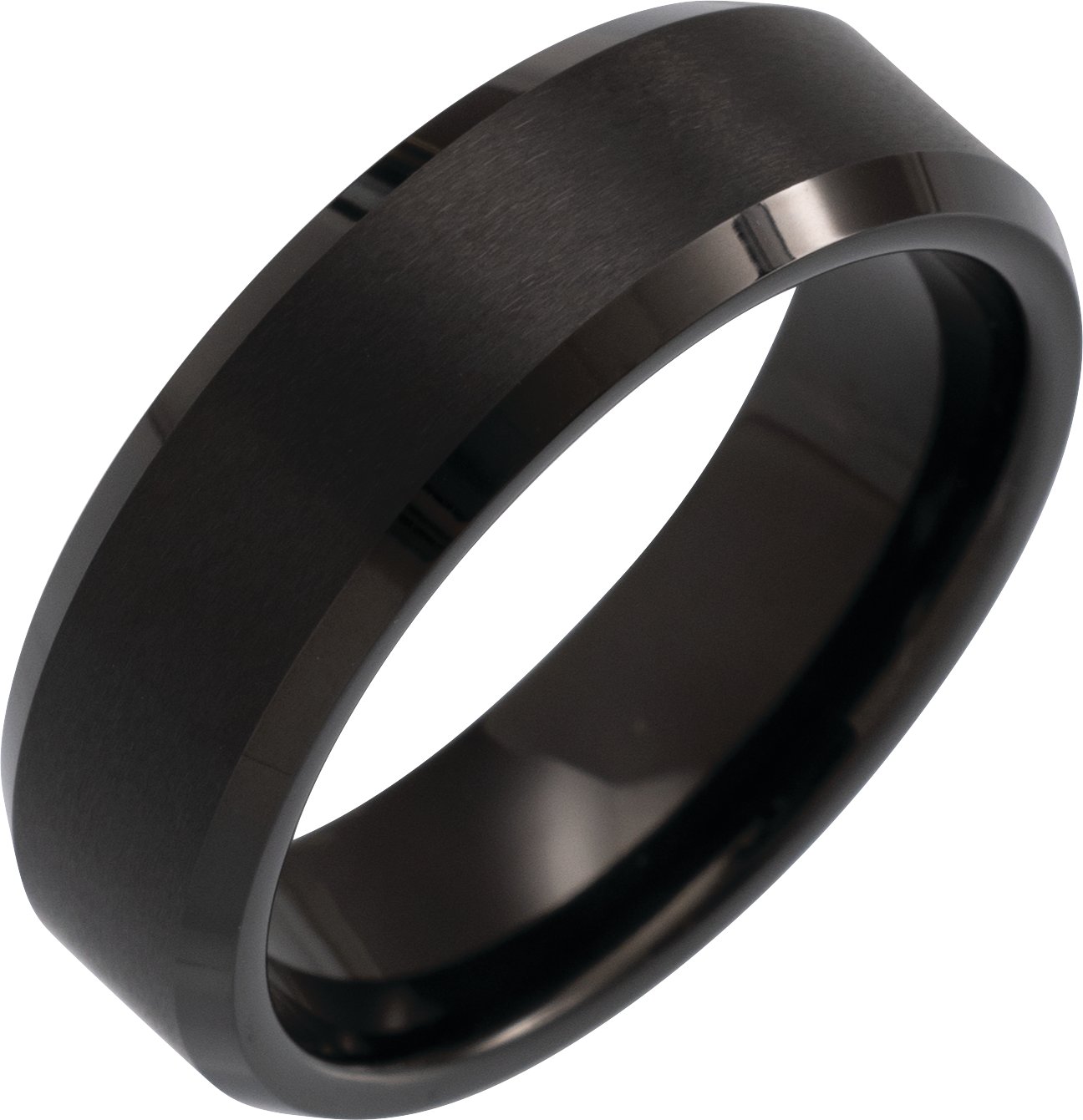 Beveled-Edge Inlay Band with Satin Finish