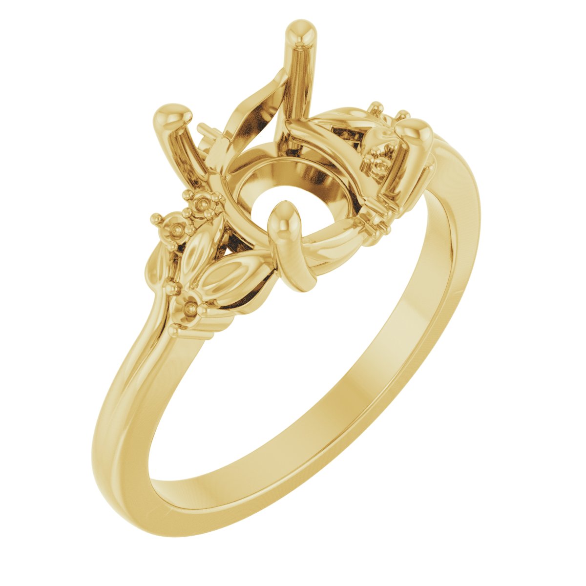 Accented Floral Engagement Ring or Band