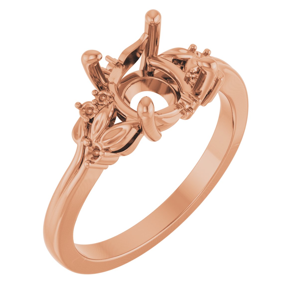 Accented Floral Engagement Ring or Band
