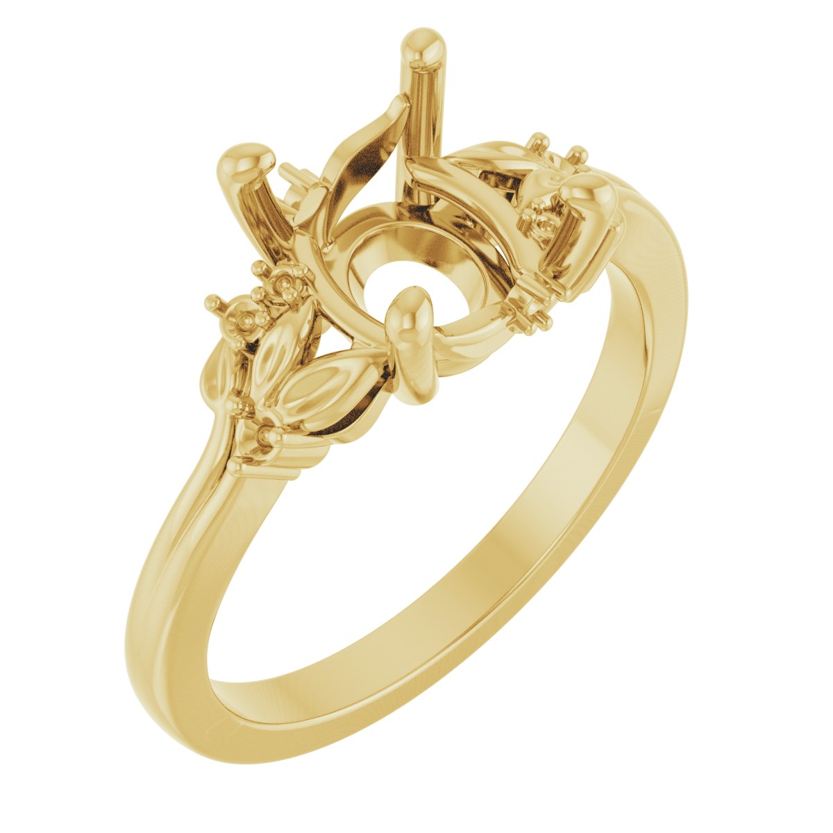 Accented Floral Engagement Ring or Band