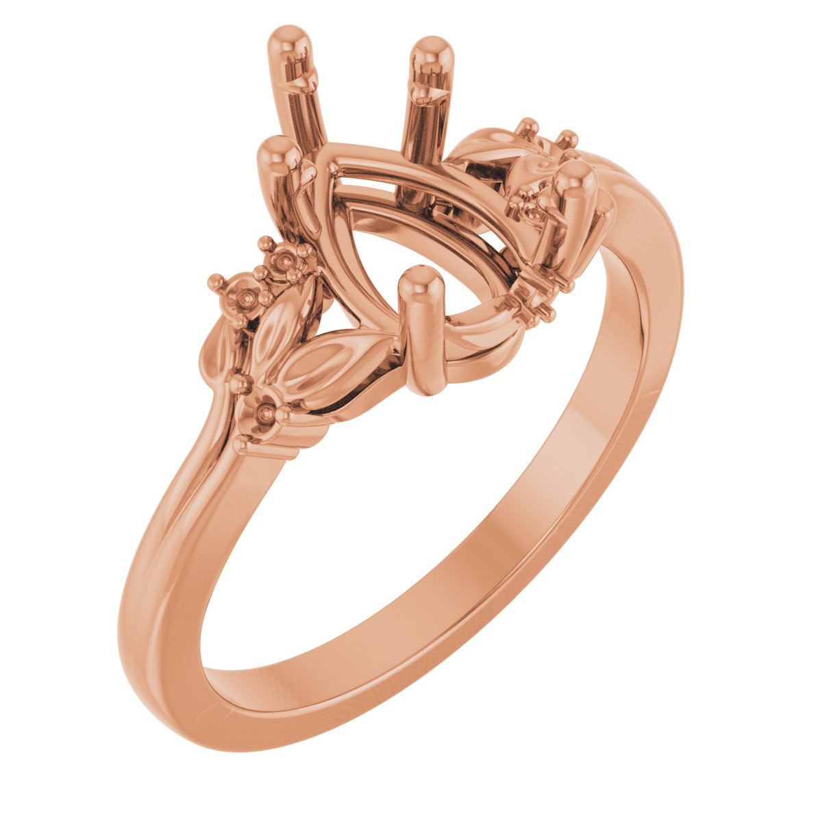 Accented Floral Engagement Ring or Band