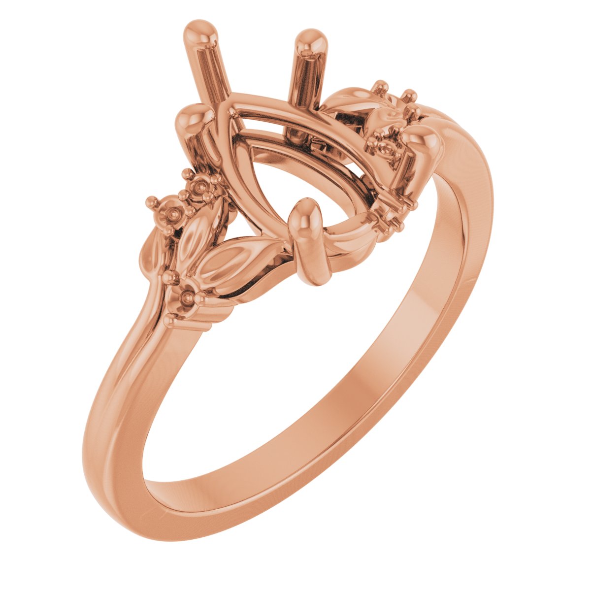 Accented Floral Engagement Ring or Band