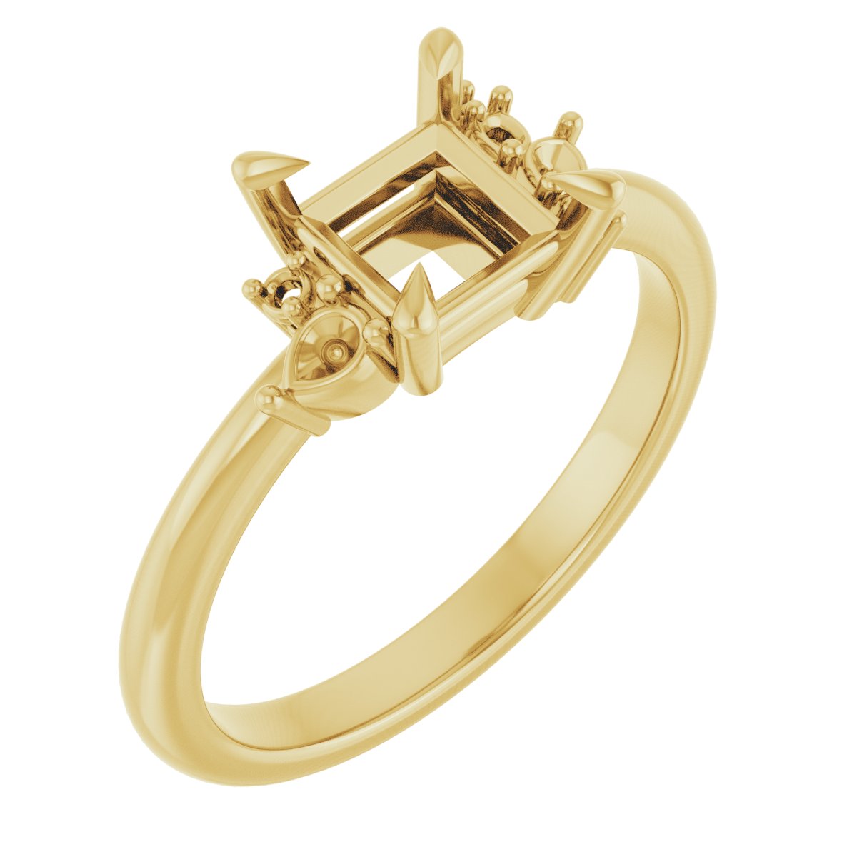 Claw-Prong Accented Engagement Ring