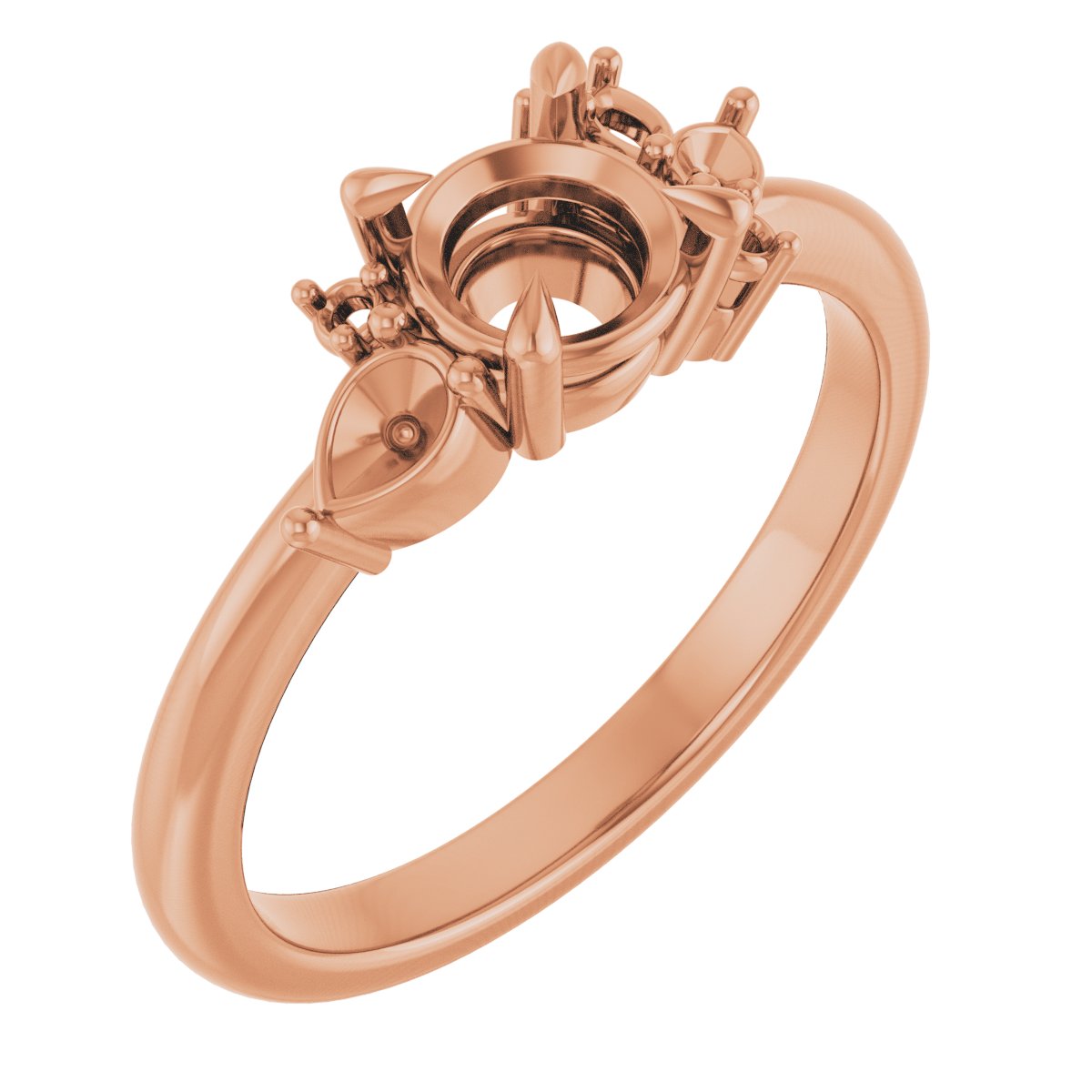 Claw-Prong Accented Engagement Ring
