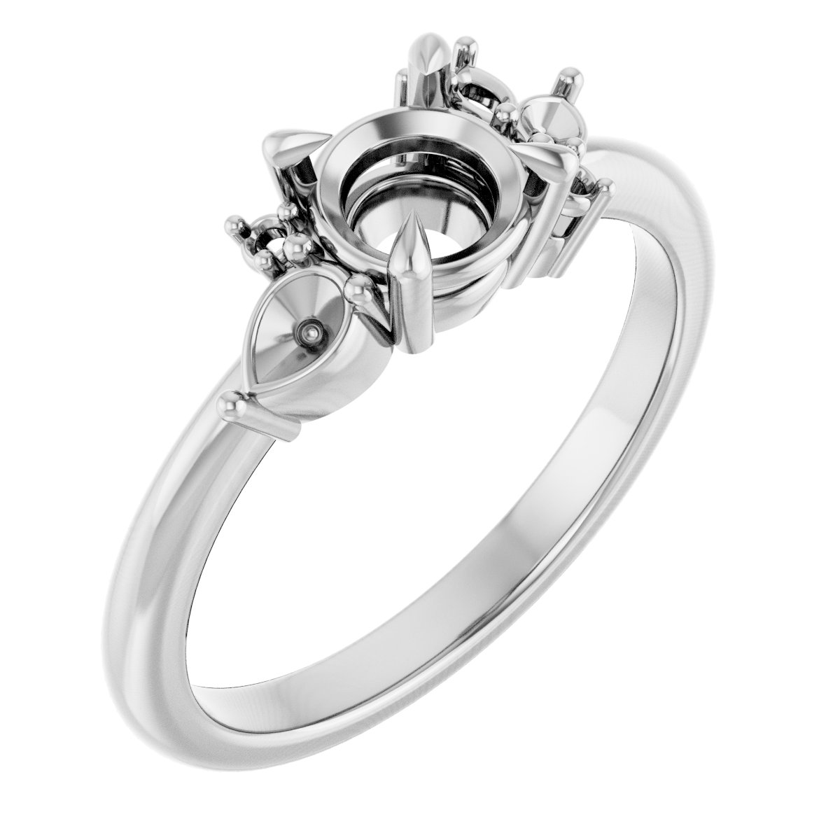 Claw-Prong Accented Engagement Ring