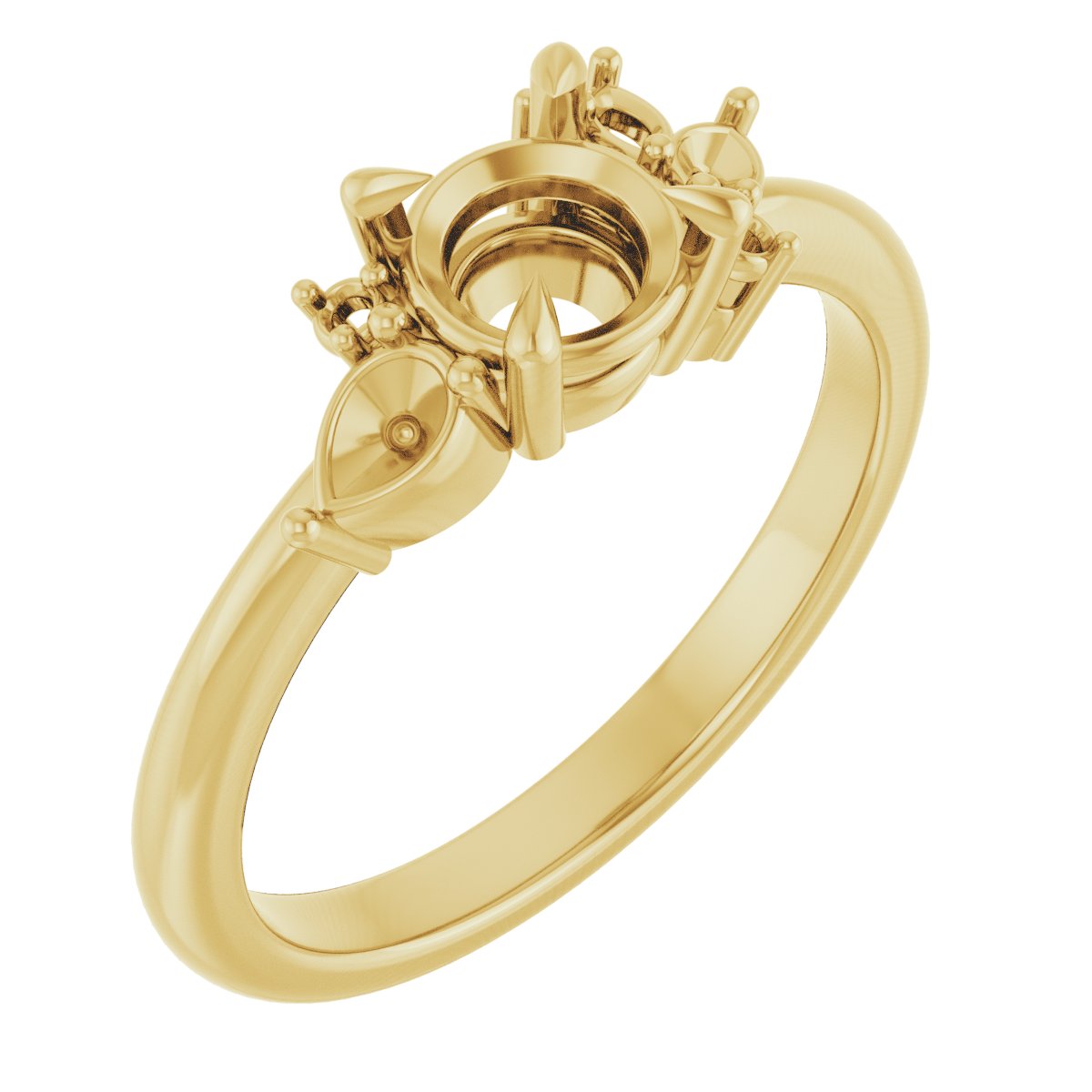 Claw-Prong Accented Engagement Ring