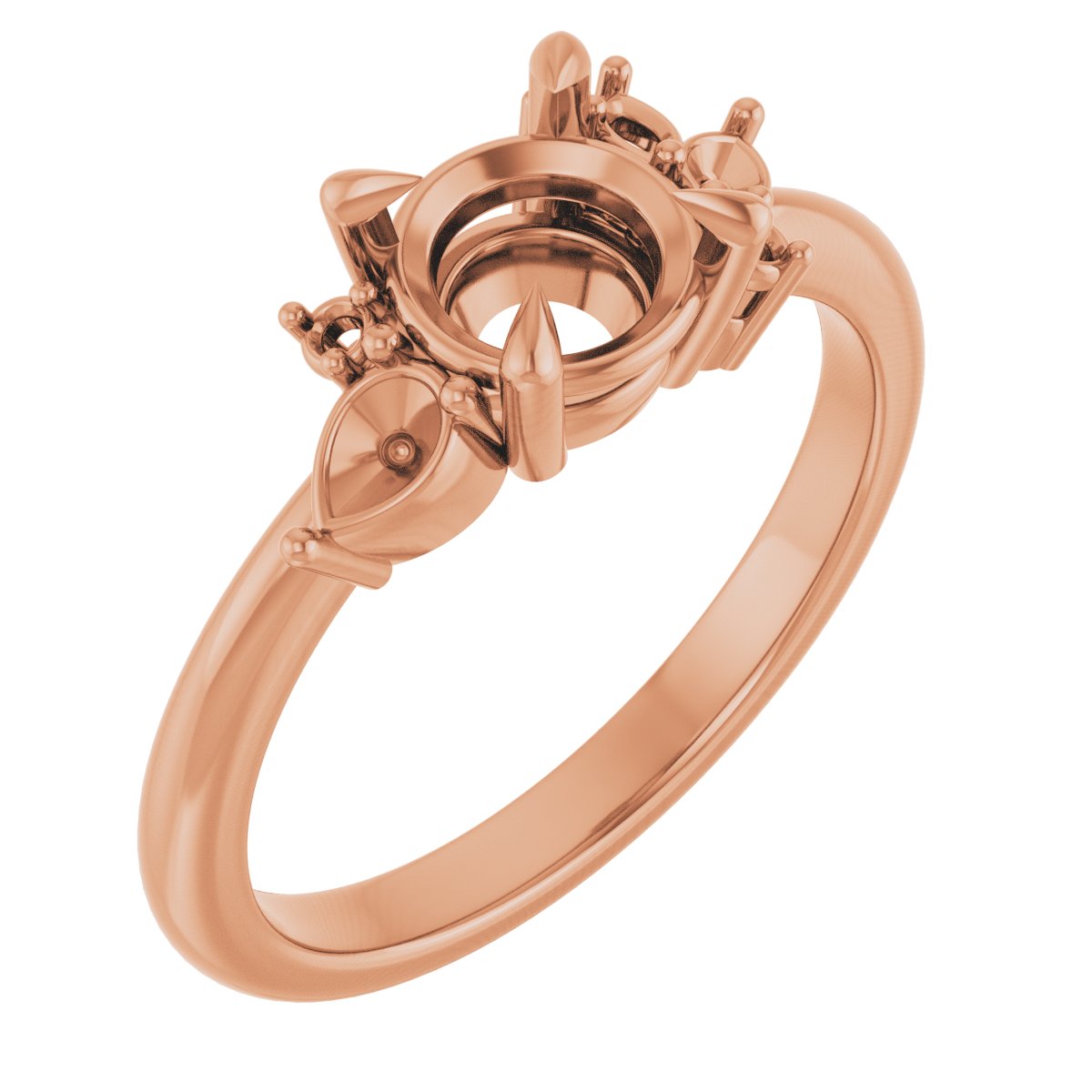 Claw-Prong Accented Engagement Ring