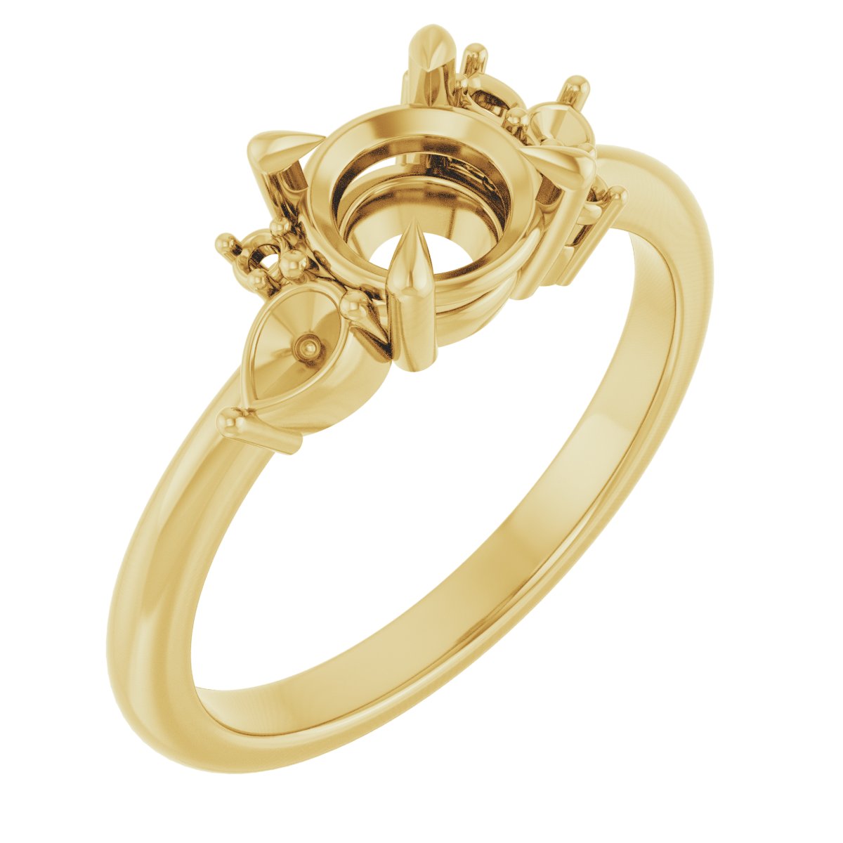 Claw-Prong Accented Engagement Ring
