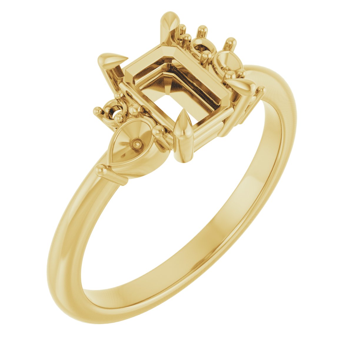 Claw-Prong Accented Engagement Ring