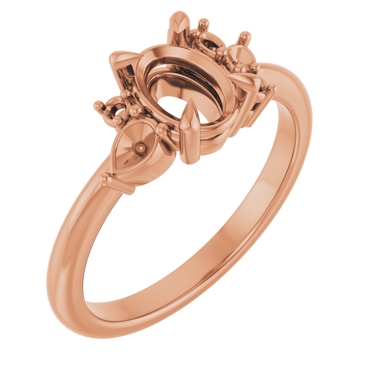 Claw-Prong Accented Engagement Ring