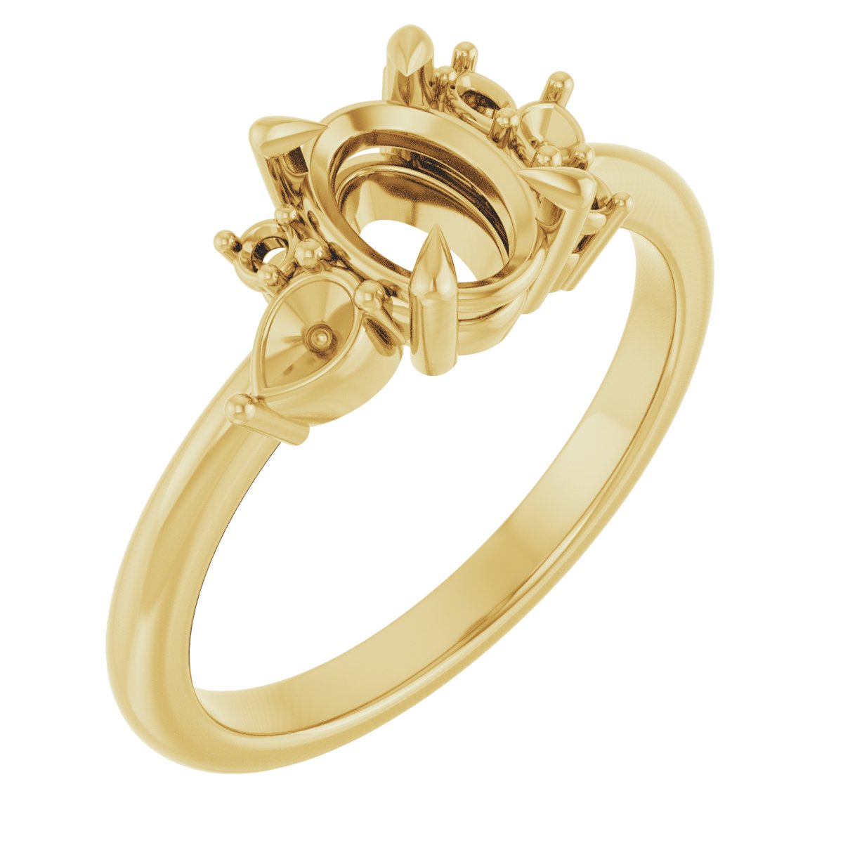 Claw-Prong Accented Engagement Ring