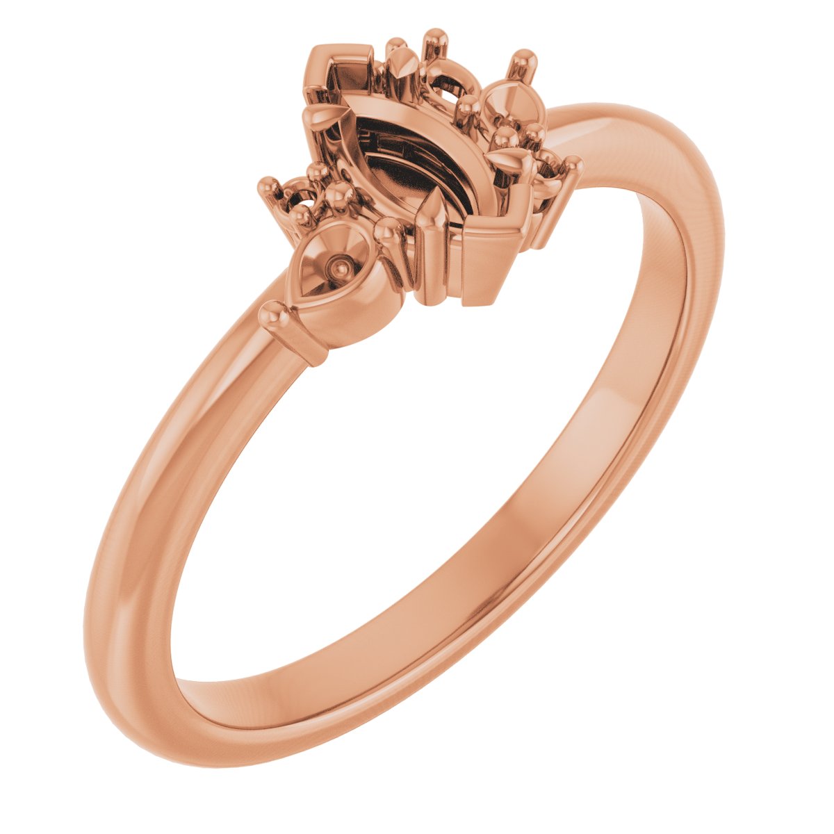 Claw-Prong Accented Engagement Ring