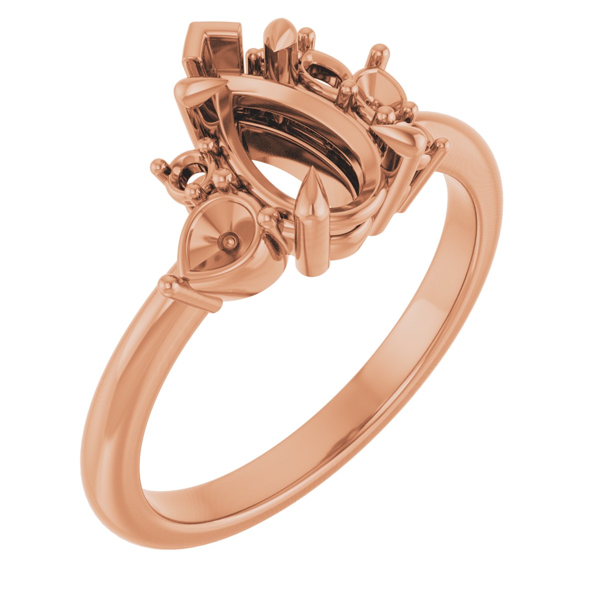 Claw-Prong Accented Engagement Ring