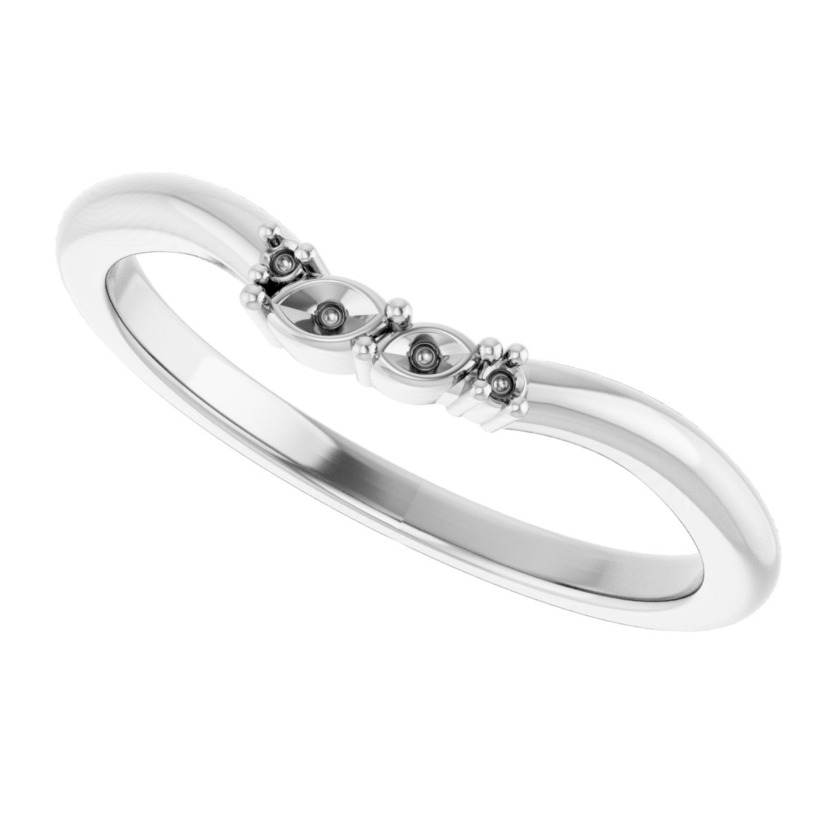 Band Mounting for 9x7 mm Emerald Ring view 5