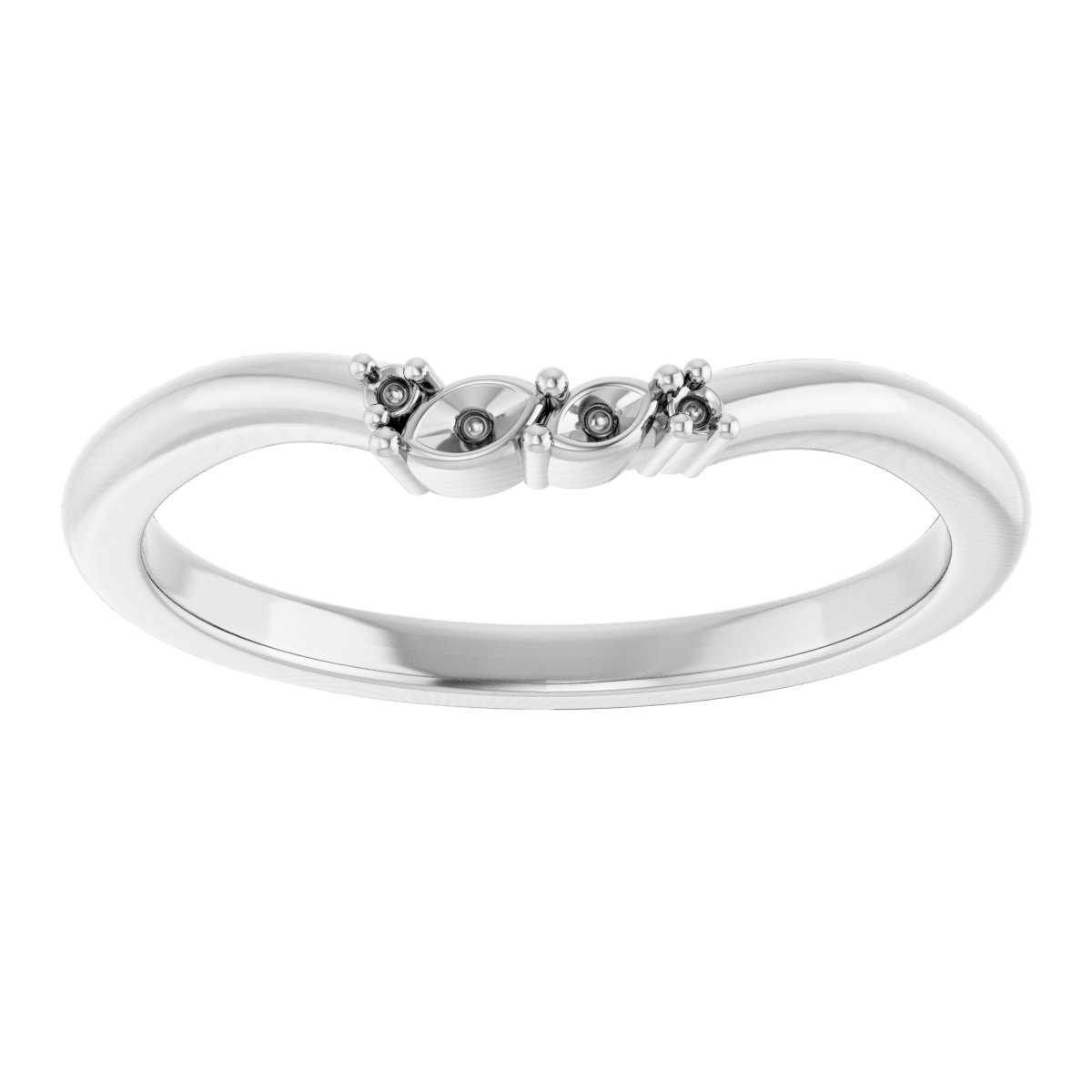 Band Mounting for 9x7 mm Emerald Ring view 3